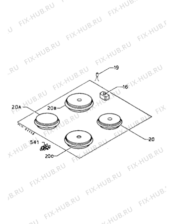 Взрыв-схема плиты (духовки) Acec ACF40EX - Схема узла Electrical cooking plates